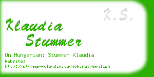 klaudia stummer business card